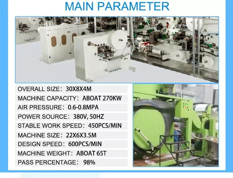 Dongguan Factory Price Automatic Under Pad Adult Baby Diaper Production Line Diapers Making Machine High-Speed Baby Diaper Wet Facial Wipes Making Machine