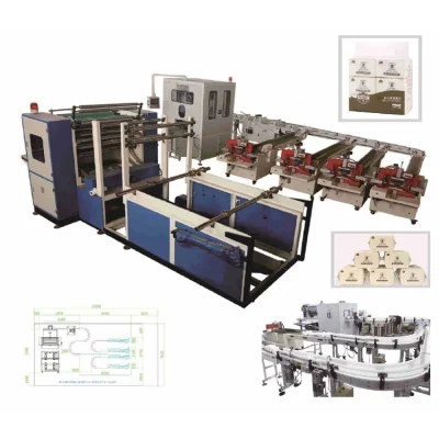 Máquina de lenços faciais com dobra em V 5 linhas Linha de produção de máquina para fabricação de lenços de papel